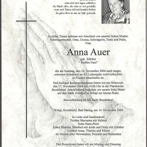 Auer Anna Geb. Sillober G